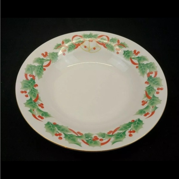 Sango Noel 1990 China 5 Piece Place Setting Christmas Bells Holly Berries Ribbon - Picture 6 of 9